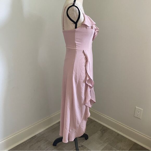 Socialite Pastel Pink Ruffled Romper size XS Girlhoodcore Asymmetrical Jumpsuit - Picture 6 of 15